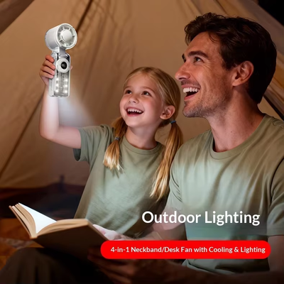 Portable Handheld Cooling Fan Rechargeable with LED Light