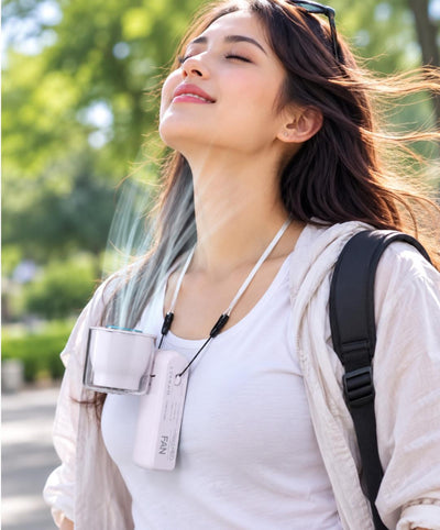 Portable Handheld Cooling Fan Rechargeable with LED Light