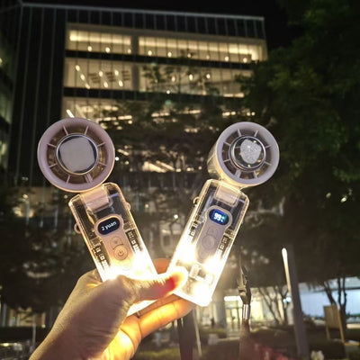 Portable Handheld Cooling Fan Rechargeable with LED Light